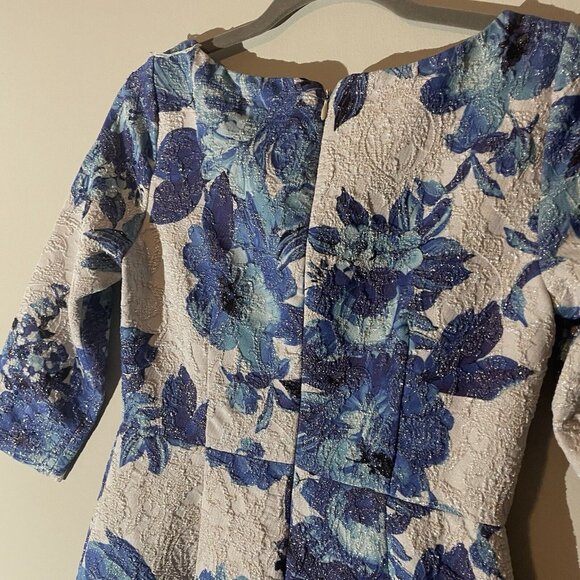 Adrianna Papell Womens Size 2 Multicolor Floral Brocade Sheath Cocktail Dress - Picture 5 of 10
